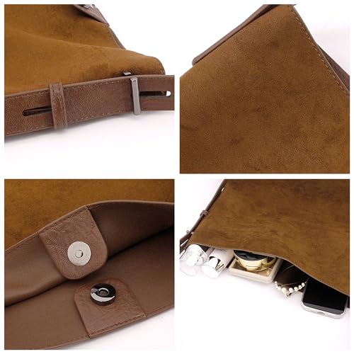 Womens Suede PU Leopard Print Shoulder Bag Fringe Tote Bag Cluth Studded Decor Punk Boho Vintage Crossbody Bag Purse4