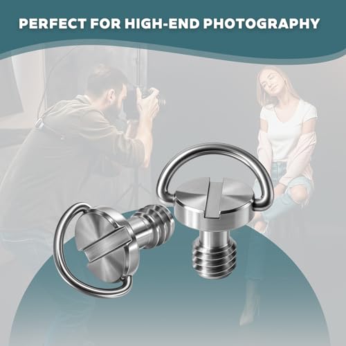 EUYKQNOI 2 Piezas Tornillo 1/4" para Cámara, Acero Inoxidable con Anillo D, Compatible con Trípodes, Monopiés y Placas de Liberación Rápida - Accesorio Fotográfico Profesional - imagen 4