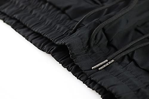 Nutriangee Men's Punk Rock Street Harem Pants, Reflective Technical Hip Hop Jogger Sport Pants Samll Black #TOP2