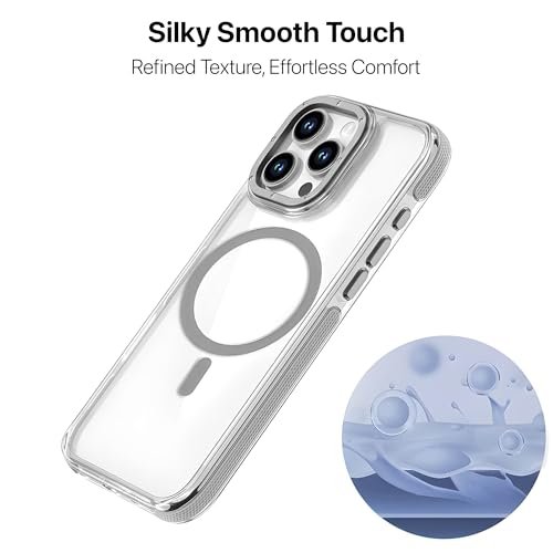 Image of eller sante Apex Magpro Back Cover Case for iPhone 16 Pro Max Scratch Resistant Camera Screen Protector TPU Shockproof 10ft Drop Protection Support Mag-Safe Wireless Charging- White