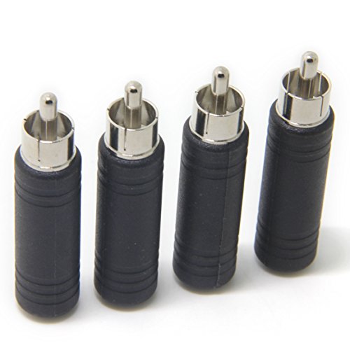 Adaptador 6.35 mm TS a RCA macho tipo conector de audio mono para altavoz y mesa 4