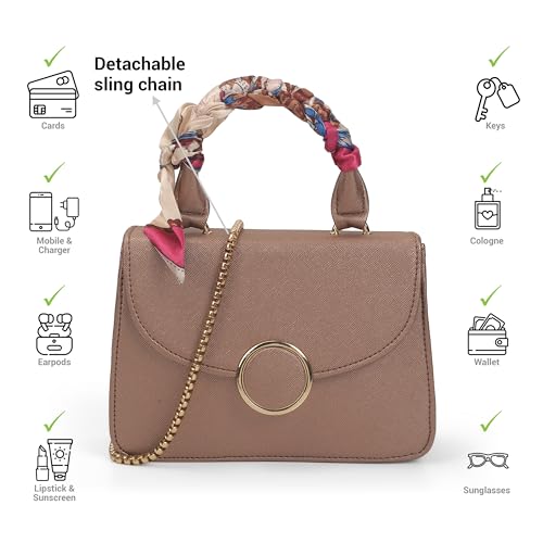 Image of Mochi Women Formal PU Soft Body Lock closure Solid Sling Bag with 1 Pocket and 1 compartments