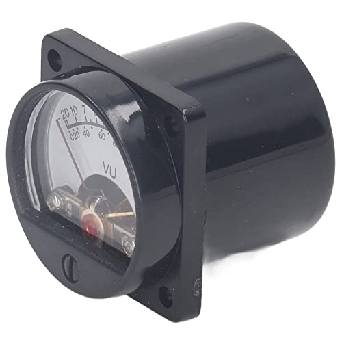 VUメーターヘッダー2個、LEDバックライト付きオーディオインジケーター、DIYホームカーオーディオ用サウンドテスター、左から右へ亜鉛白銅ポインター、長さ16mm 045mm。幅