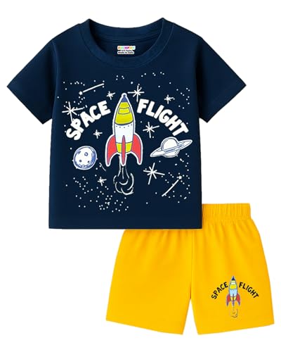 Image of Kuchipoo Boys Regular Fit Cotton T-Shirts and Shorts Set
