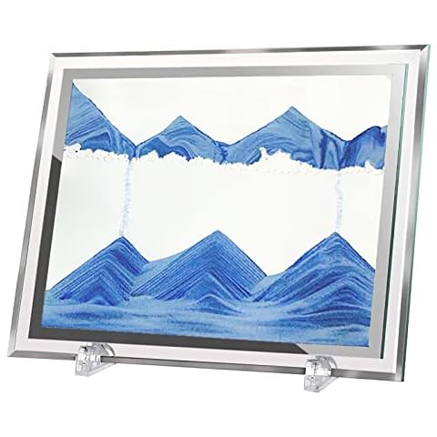 Yuomiker 3D Sandbilder zum Drehen - Fließende Sandmalerei Dekor, Dynamisches Sandbild Glas Rahmen Cover