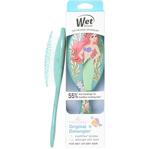 Wet Brush Disney Princess Ariel Original Detangler Hair Brush Pain-Free Knot Removal Flexible Bristles Detangle Wet or Dry Strands Works on All Hair Types Ergonomic Handle Reduces Breakage