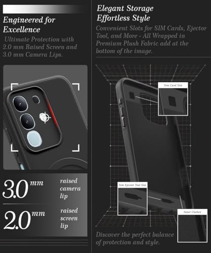 Image of WOW IMAGINE Back Case Cover for Redmi Note 12 5G | Vivo T4x | Soft Matte Silicone Case| Slim Fit & Shockproof | Camera Protection Bumper Cover (Black)