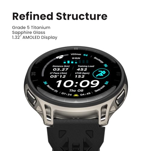 Image of Amazfit Cheetah 2 Pro 48mm GPS Running Smartwatch, 1.32 inch AMOLED Display, Sapphire Glass, Ti Case, 32GB Storage, 20 Days of Battery, 5 ATM, Flashlight, Offline Maps, 170+ Sports for Android & iPhone