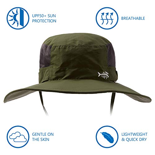 Image of BASSDASH UPF 50+ Sun Fishing Hat Water Resistant with Detachable Neck Flap
