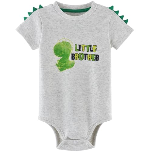 Image of WAWSAM Little Brother Saurus Bodysuit Baby Boys’ Dinosaur Newborn Romper Gift