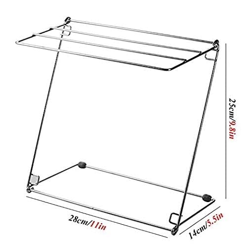 15 WEST 31430 Stainless Steel Towel Stand Rack Towel Hanging Holder 4 Layers Kitchen Washing Cloth Draining Rack Shelf Dishcloth Storage Hanger Shelf Bathroom Kitchen Organizer Accessories 4