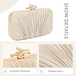 Clutch Purses for Women Evening Bag Pleated Clutch Bag with Chain for Wedding Party - Image 3