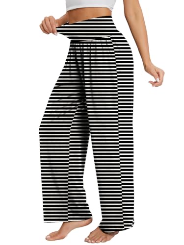 Image of Gracyoga Wide Leg Yoga Pants for Women Casual Loose Cozy Sweatpants High Waisted Lounge Pajama Flowy Pants With Pockets