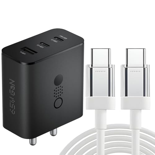 Image of CMF 65W GaN Charger Adapter & Nothing Type C Cable Compatible with CMF Phones /Nothing Phones and All Model Support Adapter & Cable Combo Set (Black)