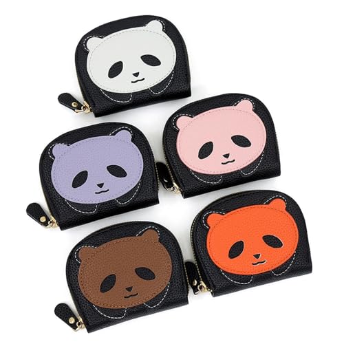 Cute Panda Shaped Bag Cartoon Universal Key Bag Coin Purse Card Holder(Purple)4