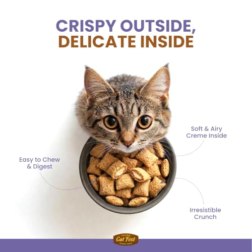 Image of BarkButler x Catfest Pillows with Crab Creamy Filling Cat Treat Combo Pack, 30g x 3 |Made with Natural Ingredients |0% Artificial Flavor, Colour or Preservatives|for All Cats & Kittens Breed