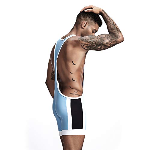 JINLIN Men’s Wrestling Singlets, Athletic Men's Wrestling Singlet Leotard Bodysuit Tanktop Uniform
