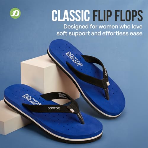 Image of DOCTOR EXTRA SOFT House Slipper for Women's Care Dr Orthopaedic Super Comfort Fitting Flat Cushion Chappal Flip-Flop for Ladies & Girl's