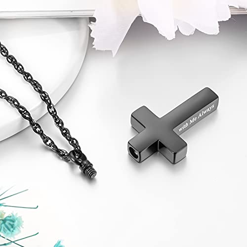 Cremation Cross Necklace for Ashes Stainless Steel Cross Urn Pendant Ashes Holder Memorial Jewelry-With Me Always4