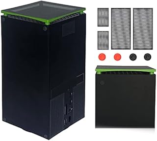 Dust Filter Cover for Xbox series X DOBEWINGDELOU ABS Plastic Bracket and 4 PVC Meshes Set Dustproof Filter Cover Protector Green