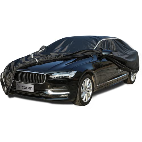 Tecoom Car Cover Waterproof All Weather, Car Covers For Automobiles With Zipper Door, Cotton Backing Car Cover, Windproof Sun Uv Hail Protector Car Cover, Universal Fit For Sedan (201"-210") #TOP7