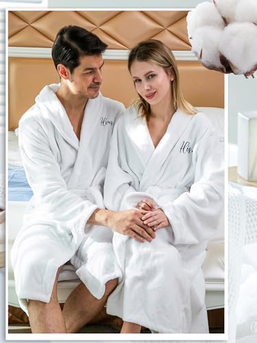 Jecery 2 Pcs His and Hers Robes Mr and Mrs Matching Robes for Couples Wedding Engagement Bridal Shower Christmas Gifts3