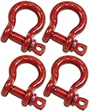BILLET4X4 1/2 inch ATV Crosby-McKissick D-Shackles - 2 TON - North American Made (Set of 4) (4X4 Vehicle Recovery)