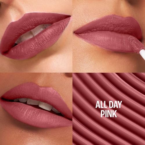 Image of Lakme 9to5 Hya Matte, All Day Pink Liquid Lipstick, for Soft and Supple Lips, with Hyaluronic Acid & Vitamin E, Matte Finish, Smudge-Proof, Long-Lasting, for Women, 5.3 ml, (Pack of 2)