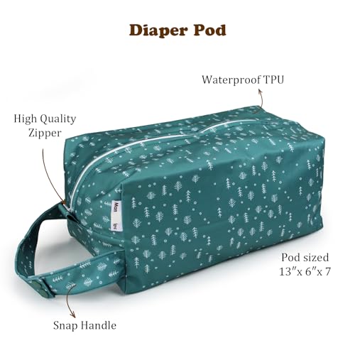 Image of Mama Koala Waterproof Diaper Pods for Baby Items, Cloth Diapers, Swimsuits, Travel, Gym Clothes, Beach, Pump Parts, Toiletries, 2 Pack(DP-Pine Forest)