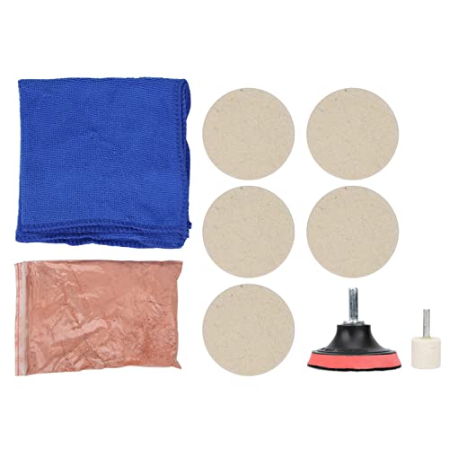 Image of Estink Glass Polishing Kit, Car Windscreen Glass Scratch Remover 100g Cerium Oxide Powder Polishing Kit Wheels Set Polish Pads for Removing Wiper Blade Damage Scuffs Water Deposits