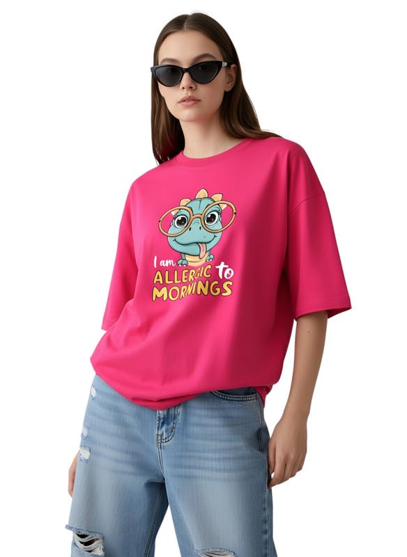my swag ; Printed Oversized T Shirt for Women | Fun Casual Look | Cotton T-Shirt | Half Sleeve | Trendy Top for Womens&Girls-picture-11