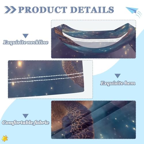 Boys Short Sleeve T-Shirts Sea Turtles Galaxy Rashguard Kids Swim Shirts Sun UPF 50+3