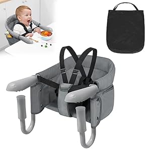 JOIEYOU Tischsitz Faltbar Babysitz mit Transporttasche Schnelltischstuhl für Baby 6-36 Monate zu Hause und Unterwegs