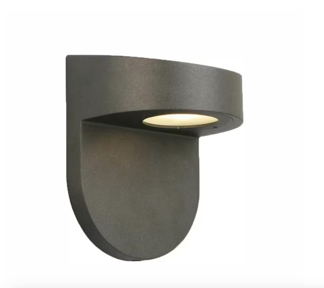 Hampton Bay Black Outdoor LED Wall Lantern with Frosted Glass  