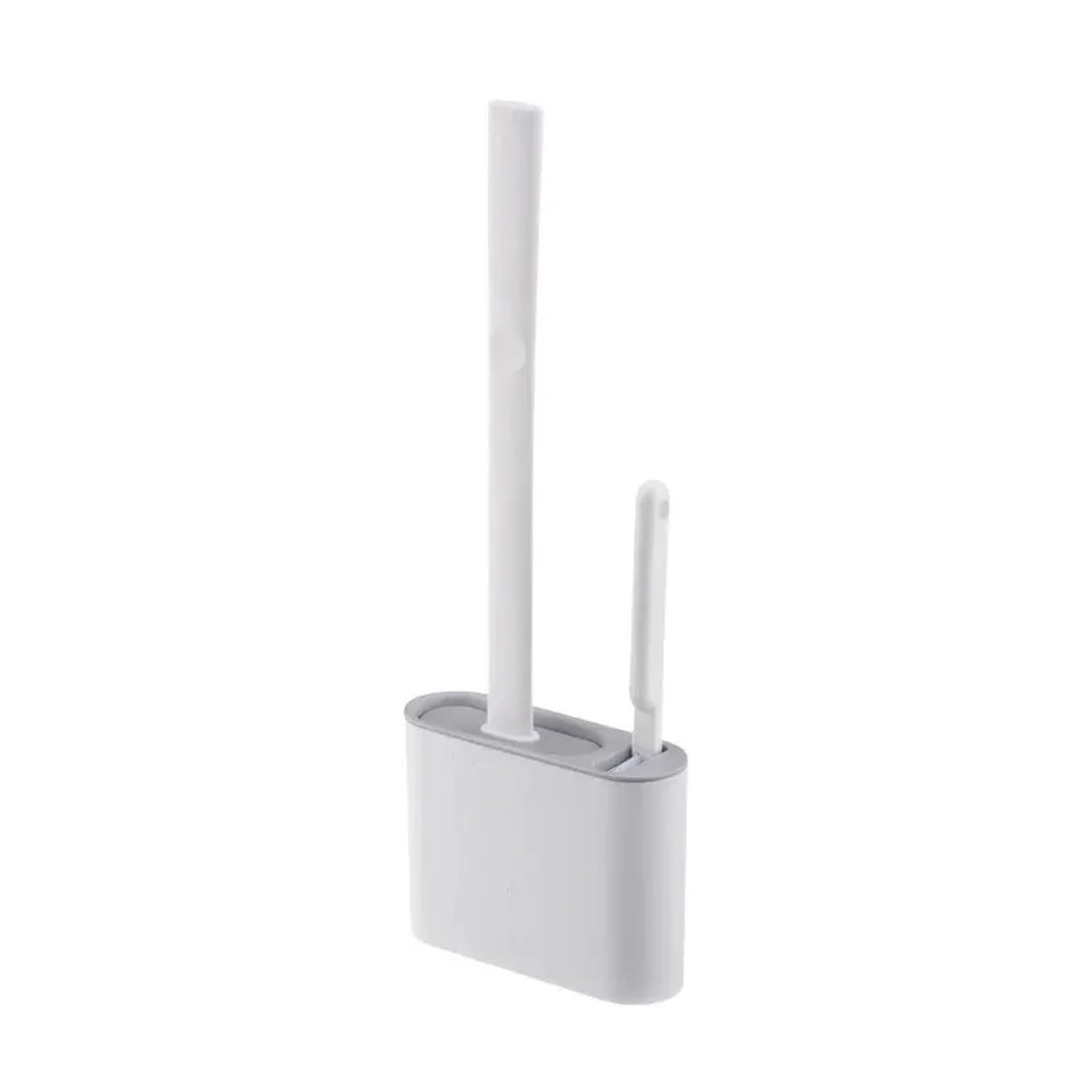 Wall Hanging Silicone Toilet Brush With Holder(Grey)