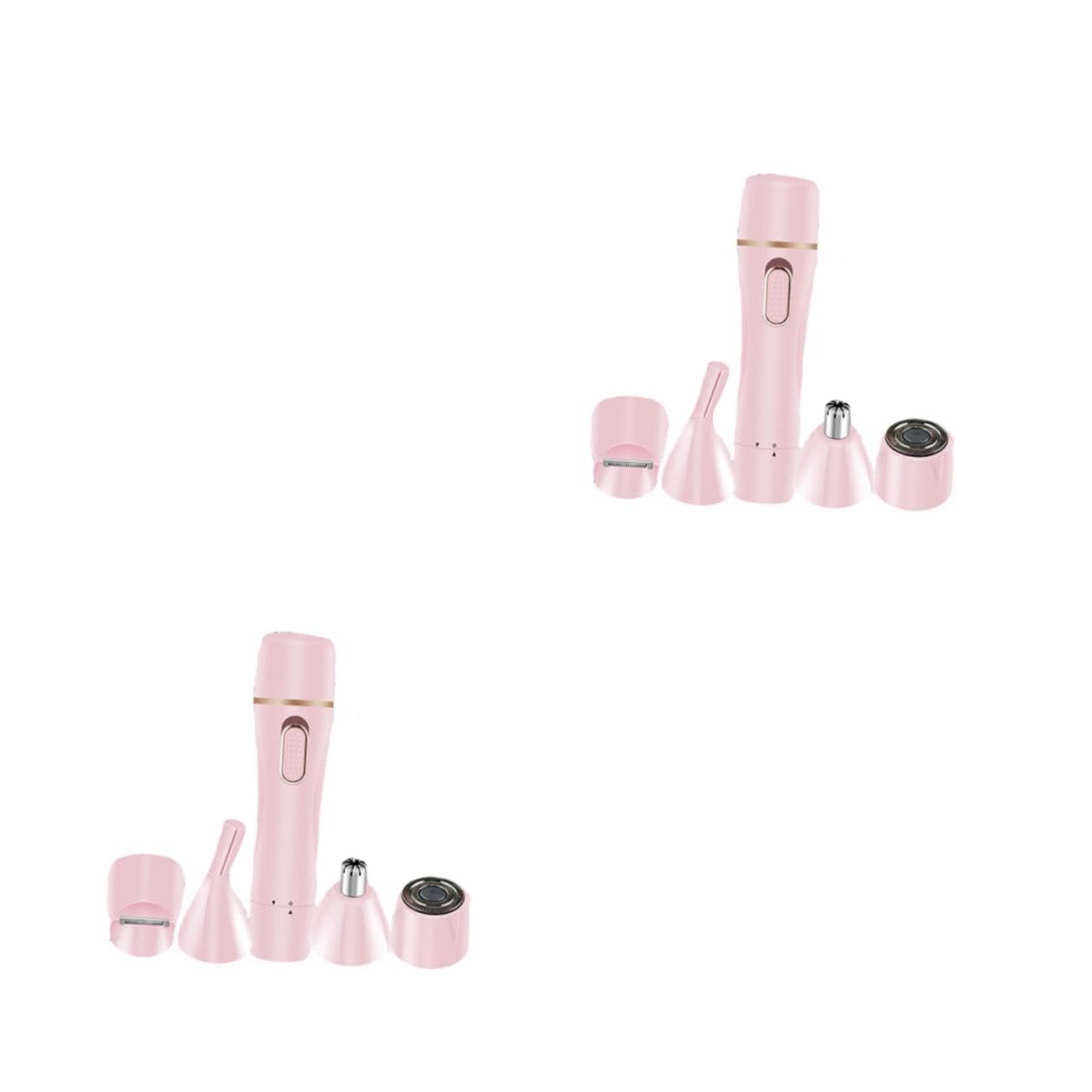 2sets Rasoio Multifunzionale Usb Per Donne Epilatore Portatile e Ricaricabile Per Corpo e Sopracciglia Rosa