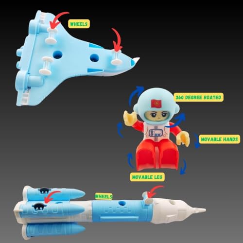 Image of Umadiya Take Apart Space Toys, Assemble Educational STEM Toys Spaceship Playset Space Shuttle, Rocket, Astronaut Figures Cake Decoration Space Cake Topper Gift for 3Yr+ Boy Girl
