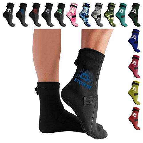 BPS 'Storm Elite Sock' Neoprene Diving Socks - with Anti-Slip Sole - Unisex