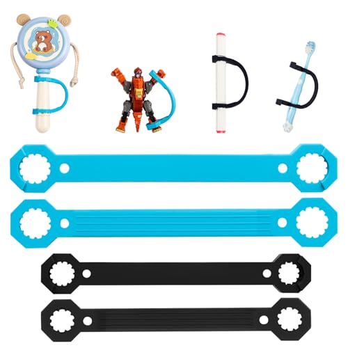 Awaiymi 4 Pack Silicone Adaptive Aid Universal Cuff, Assistive Hand Grip Holder Small Size for Special Needs, Cerebral Palsy,Handicap,Therapy Equipment with Adaptive Handles(Infant to Child -4 Pack S)