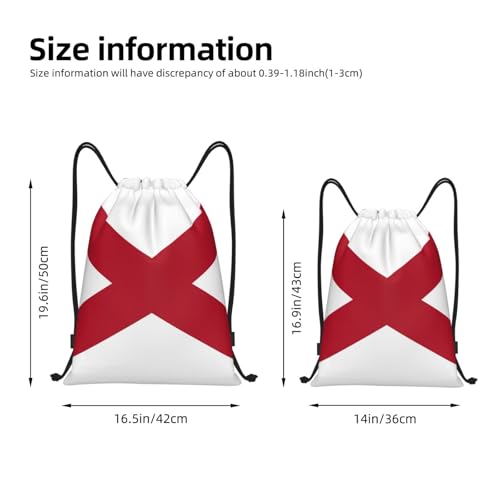 Alabama State Flag print Drawstring Bag Sack Gym Bag Ditty Bag for Gym Traveling, Hiking, Yoga, Shopping for Adult4