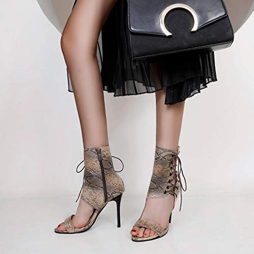 Womens Fashion Snakeskin Stiletto Heels Sandals4