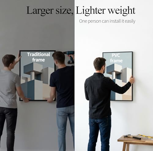 Image of Lavezee 18x24 Poster Frame Black, 6 Packs Lightweight 18 x 24 Poster Frames for Wall Mounting, Display 24x18 Pictures, Posters & Art Prints Vertically or Horizontally