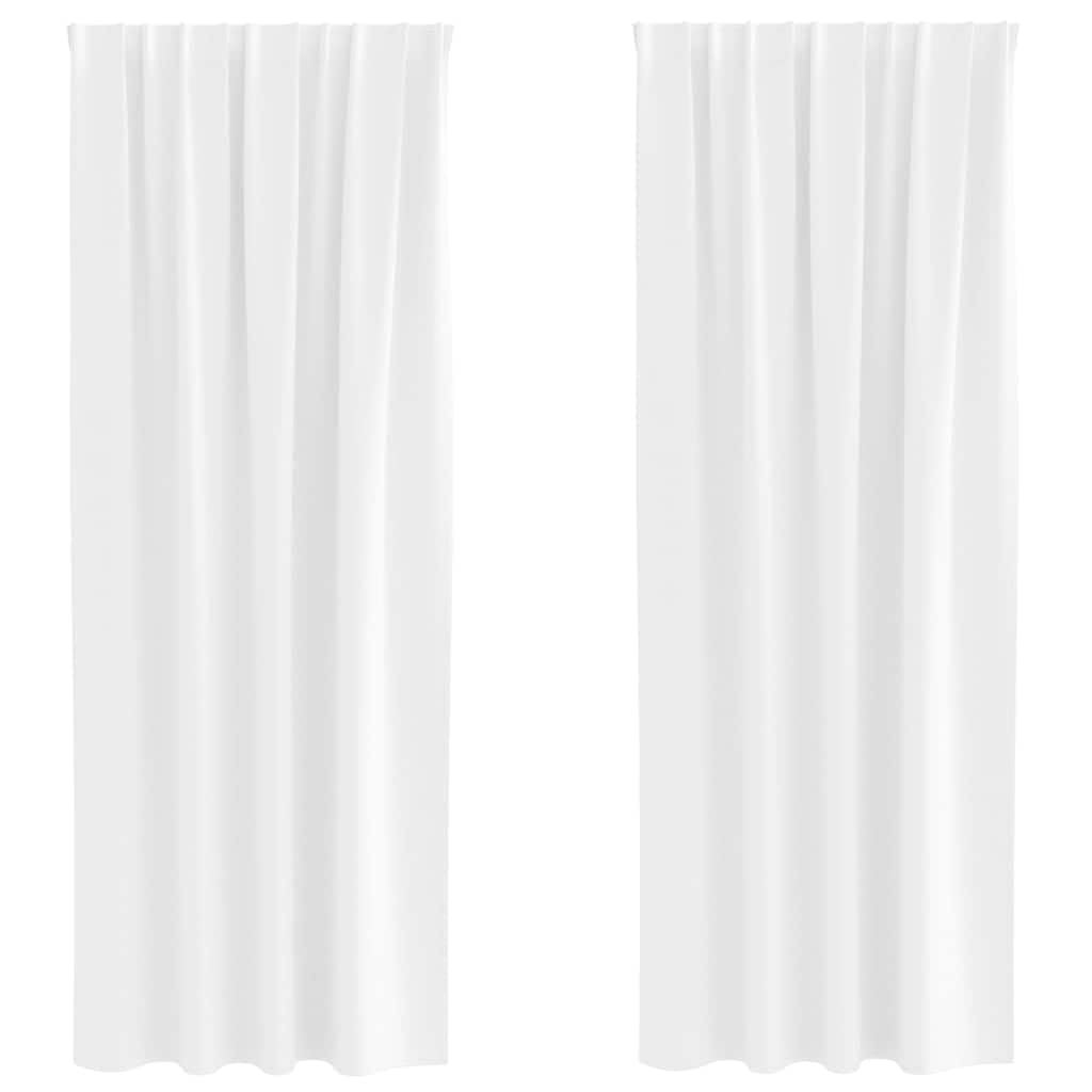 Juego de 2 cortinas opacas, color blanco claro, 260 x 140 cm, 80-90% opacas, con 4 posibilidades de colgar para dormitorio y salón