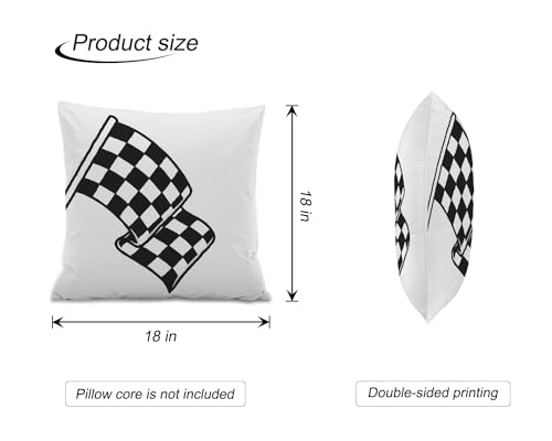 Isanou 075 Little Racer Dude Throw Pillow Covers,Race Car Buffalo Plaid Decorate Pillow Covers thumb #3