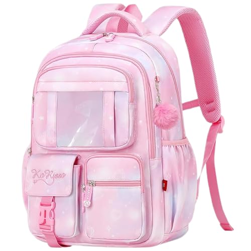Image of MATMO Backpacks for Girls, School Backpack Kids Student Bookbag Travel Daypack (Pink)