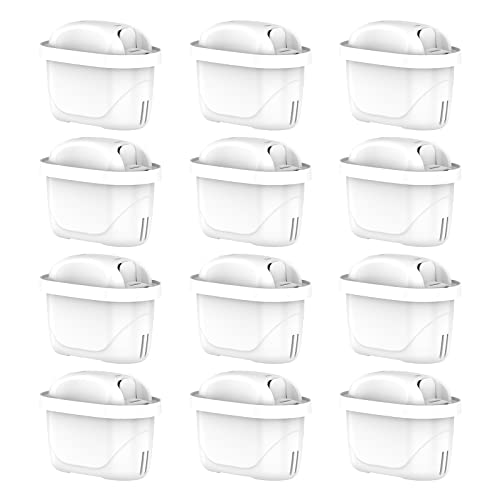 GLACIER FRESH 12 Pack Wasserfilter kartuschen Kompatibel mit BRITA Maxtra+, Style, Marella, Elemaris, XL, Fun