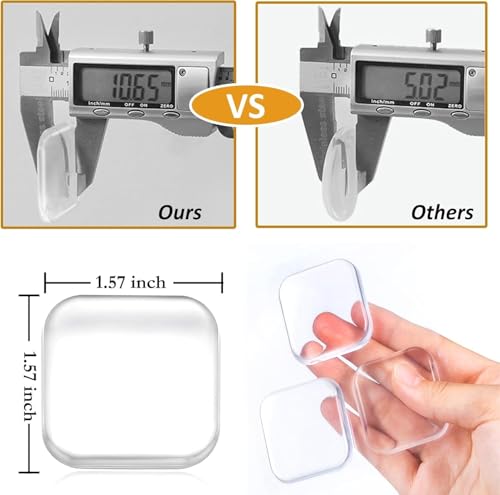 Image of Marve Square Door Handle Stopper Pieces 6 of Clear Rubber Door Knob, Round Wall Shield Cushion, Quiet Wall Protector for Door Handle, Guard Door Bumper Silencer Self Adhesive