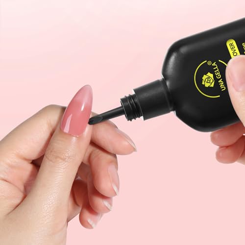 Image of UNA GELLA Press On Nail Glue Remover Built-in-crowbar 30ML Acetone-Free Gentle Soak Off Gel Nail Glue Polish Remover for Nail Tip Adhesive Glue Easily Home DIY Not for U /V Nail Polish
