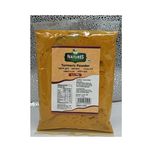 Natures Turmeric Powder 100g | Haldi Powder | Pure Ground Turmeric Spice | Indian Cooking Essentials | Natural Haldi for Golden Milk & Curries | 100 Grams