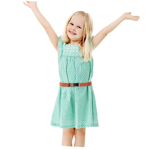 Hemoton 4 pcs Elastic Waist Belts for Boys Stretchy Waistband Comfortable Fashion Accessory for Dresses Jeans Casual and Formal Wear Includes Blue Star Brown Dot Stripe Designs4